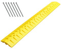 Electriduct 6 Foot Speed Bump HDPE Polyethylene Traffic Hump Vehicle Cable Ramp Cord Cover Hose Protector Includes Asphalt Mounting Hardware Safety Yellow, Length 72" - size: 6FT