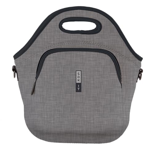 Sok It LunchTote Zippered Bag Insulated Neoprene Caddy (Anthracite, X-Large 6.5 Quart Lunch Tote) - color: Anthracite, size: X-Large 6.5 Quart Lunch Tote