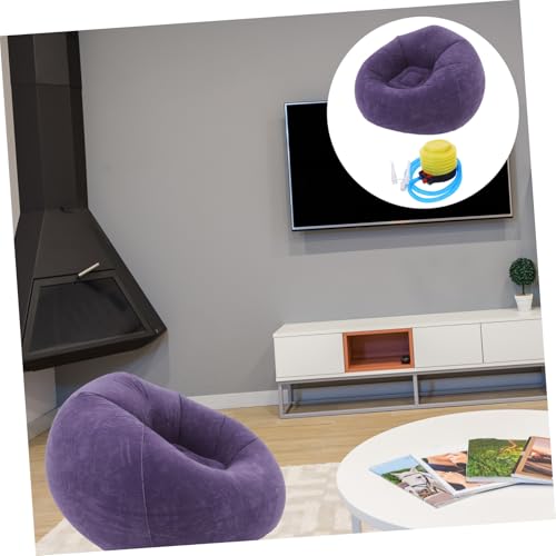 Cabilock Inflatable Bean Bag Chair with Flocked Material Portable Lazy Sofa for Indoor and Outdoor Use for Living Room Bedroom Camping and Relaxation Includes Pump and Storage Convenience