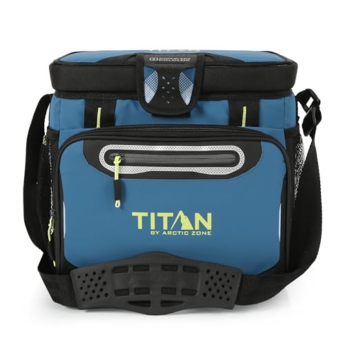 Titan by Arctic Zone Deep Freeze Cooler - Zipperless Hardbody Cooler - Deep Freeze Insulation, HardBody Liner, and SmartShelf - color: Marine Blue, size: 16 Can