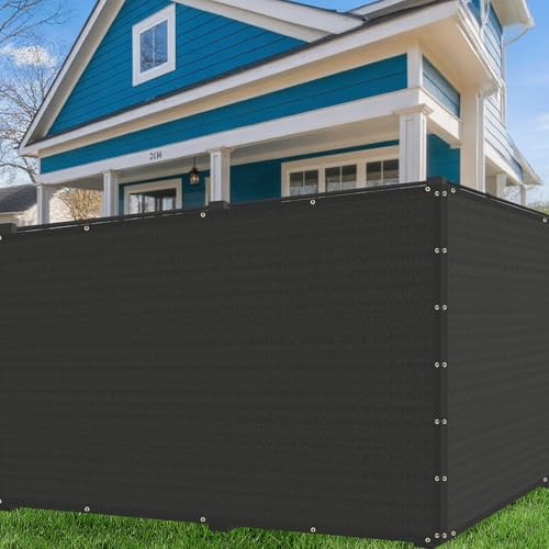 Buzzbazaar 7' x 9' Black Heavy Duty Privacy Fence Screen - Commercial Grade Shade Cover with Brass Grommets, Outdoor Wind Block & Yard Barrier, Customizable Size