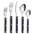 ANNOVA Silverware Set, Retro/Rivet Colorful Stainless Steel Tableware Kitchen Flatware Set Utensils, Includes Dinner Knives, Forks, Spoons, Salad Forks & Dessert Spoons (Navy Blue, 10 Pieces) - color: Navy Blue