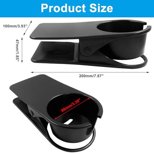 Jiozermi 2-in-1 Drinking Cup Holder Clip, Desk & Adirondack Chair Cup Holder for Water, Drink, Soda, Coffee Mug (Black) - color: 2Pcs Black