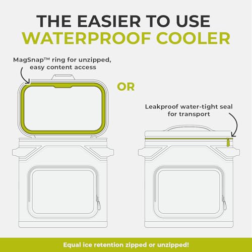 CORE Magnetic Leak Proof Soft Cooler with Waterproof Zipper | Insulated Bag Portable Ice Chest Box | Best Soft Cooler for Food & Beverages for Tailgating, Car Camping, Travel, and Family Beach Picnics - color: Charcoal, size: 36 Can