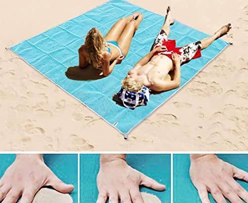 Beach Blanket Sandproof Beach Mat Sand Free Large 79'' x 79'' Portable Sandless Fast Dry Easy Clean Sand Proof Blanket for Beach Travel,Hiking Accessories Essentials