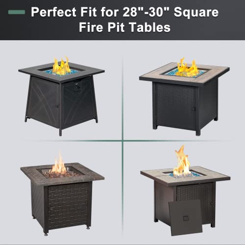 GASPRO 15" x 15" x 6" Fire Pit Glass Wind Guard, Tempered Glass Firepit Table Shield, Thick and Sturdy, with Hard Aluminum Corner Bracket & Rubber Feet, Easy to Assemble - size: 15" x 15" x 6"