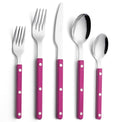 ANNOVA Silverware Set, Retro/Rivet Colorful Stainless Steel Tableware Kitchen Flatware Set Utensils, Includes Dinner Knives, Forks, Spoons, Salad Forks & Dessert Spoons (Pink, 10 Pieces) - color: Pink
