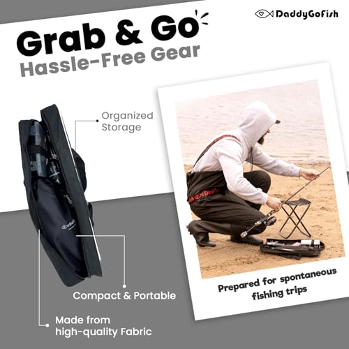 DaddyGoFish Kids Fishing Pole - Rod Reel Combo Tackle Box Starter Set - First Year Small Dock Gear Kit for Boys Girls Toddler Youth Age Beginner Little Children Junior Anglers - color: Black (Complete Set), size: 5ft