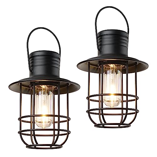 Xodus Innovations BL820-2 Battery-Operated LED Filament Style Lantern Outdoors Either Hanging or Standing , with Your Choice of 4, 6 or 8 Hour Automatic Timer