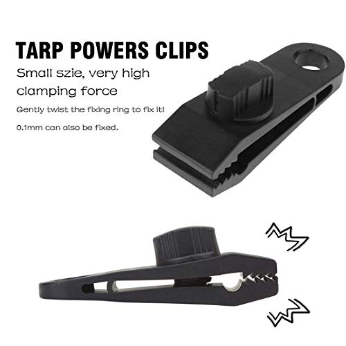 HengLiSam Tarp Clips, Heavy Duty Lock Grip, Clamps Withstand 60mph Strong Wind Fit for Awnings, Outdoor Camping, Caravan Canopies, Car Covers, Swimming Pool Covers (10 pcs) - size: 10pack