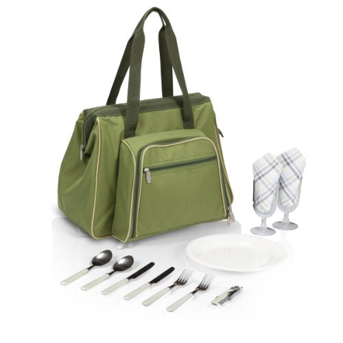 Picnic Time Toluca Insulated Cooler Picnic Tote, Green - color: Green