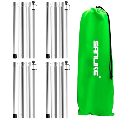 SANLIKE Tent Poles for Tarp, 90 in Tarp Poles Set of 4, Tent Poles Replacement, Telescoping Pole, Canopy Poles, Camping Poles for Rooftop Tents, Trekking Poles for Rain Fly, Camper, Awning - color: 90 In-set of 4