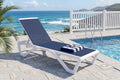 PURPLE LEAF Patio Chaise Lounge Chair Outside Aluminum Plastic Stackable Tanning Chairs for Pool Sunbathing Beach Deck Outdoor Lounger, Navy Blue - color: Navy Blue, style: 1 chair