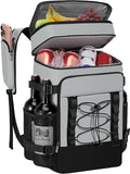 MIYCOO Cooler Backpack - 40 Cans Insulated Backpack Cooler for Men & Women, Portable 2 Leak Proof Compartments Coolers Bag for Beach Travel Picnic Lunch Hiking BBQ Camping - color: Gray