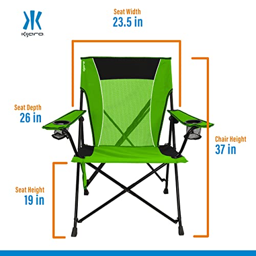 Kijaro Dual Lock Portable Camping Chairs - Enjoy the Outdoors with a Versatile Folding Chair, Sports Chair, Outdoor Chair & Lawn Chair - Dual Lock Feature Locks Position – Ireland Green - color: white