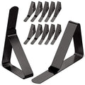 Tablecloth Clips Black - 12 Pack Stainless Steel, Rust Proof & Non-Slippery Table Cloth Holding Clip - Perfect for Restaurants, Picnic, Party, Outdoor Dining - Fits Up to 1.8 Inch Thick Table - color: Pack 12 Black S (for 1 ~ 1.8inch)