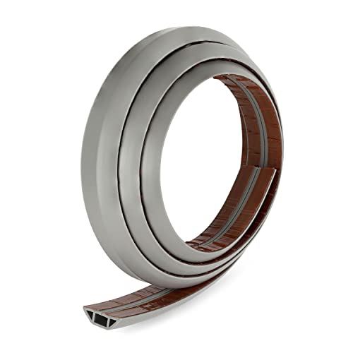 Rubber Bond Cord Cover Floor Cable Protector - Strong Self Adhesive Floor Cord Covers for Wires - Low Profile Extension Cord Covers for Floor & Wall - color: Grey - One Thick Cord, size: 4 Feet