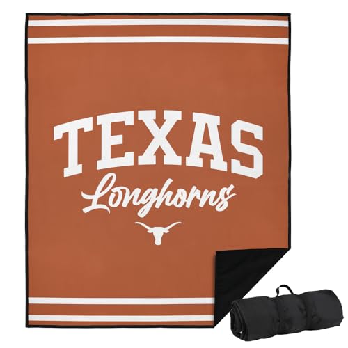 LOGOVISION University of Texas Picnic Outdoor Blanket, 50"x60" Longhorn Stripes, Foldable Blanket for Picnic, Beach, Camping, Park, Tailgate - color: Longhorn Stripes