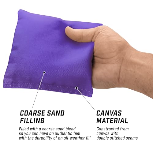 GoSports Classic Cornhole Bean Bags Set of 4-16 Colors Available - Regulation All Weather, Mix and Match - color: Purple, size: 6 X 6"