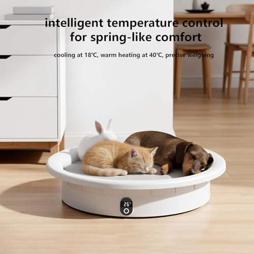Heated Pet Beds, Constant Temp Cooler Pad, 33lb Load Capacity Smart Pressure Activated Heated Cat Bed, for Small Medium Large Breed Puppy Kitten Winter Living Room Bedroom