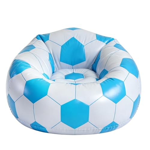 Inflatable Bean Bag Chairs for Adults,Lazy Chair Soccer Design,Portable Inflatable,Blow up Inflatable Seat for Lawn, Holiday Party, Home,Garden,Outdoor&Indoor