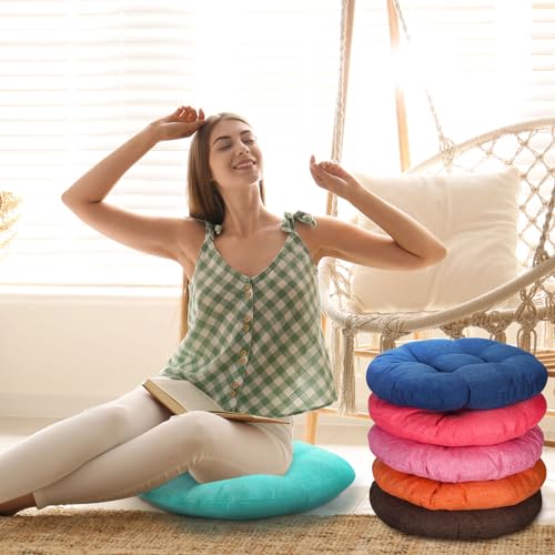 Thyle 10 Pcs Floor Cushions for Classroom Round Meditation Floor Pillow Bulk 15.8" Large Meditation Chair Cushion for Adults Yoga Tatami Nursery Living Room Home Sitting