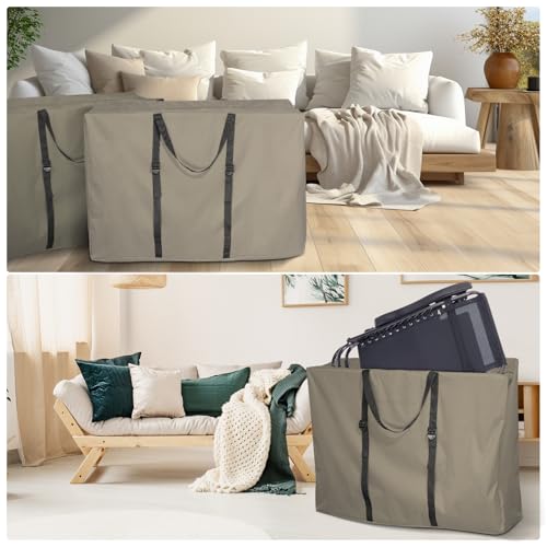 Large Outside Folding Chair Storage Bag with Zipper and Handles, 600D Folding Chair Carry Bag for Zero Gravity Chair Cover, Portable Folding Lounge Chair Carrying Bags, 43" L x 11" W x 29" H (Brown) - color: Brown - 1 Pack