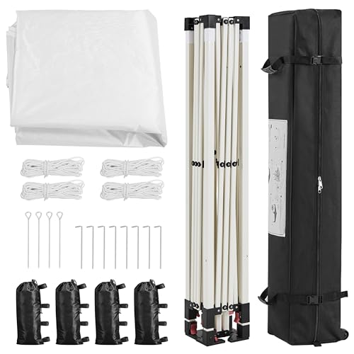 Yaheetech 10x10 Pop Up Canopy Tent with Vent, Easy Set Up Tent, Instant Sun Shelter Canopy with Wheeled Bag, 4 Sandbags, 12 Stakes & 4 Ropes, for Parties, Beach, Outdoor, Silver-Coated White - color: Silver-Coated White, size: 10x10