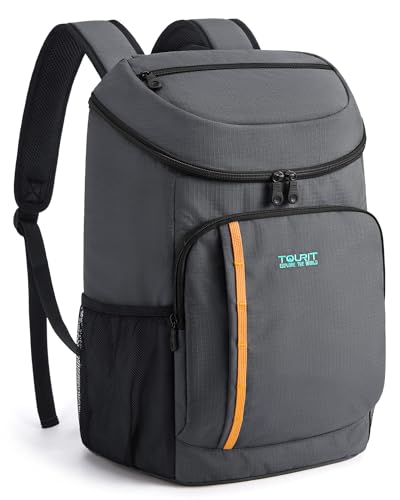 TOURIT Cooler Backpack Lightweight Insulated Backpack Cooler Leak-Proof for Men and Women, Sports Fan Coolers - color: 01-Dark Gray