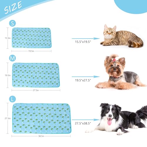 DELIFUR Cat Cooling Mat- Pet Cooling Mat Outdoor for Dogs Ice Pad for Kitten Cat Puppy Machine Washable (Medium, Blue Ice) - color: Blue Ice, size: M: 27.5" x 19.5"