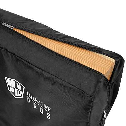 Tailgating Pros Cornhole Board Set w/Bean Bags and Carrying Case - 4'x2' Corn Hole Toss - Tournament and Lightweight Options - Optional LED Lights - color: Distressed American Flag, size: 4'x2' Boards w/ LED Ring Lights