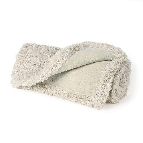 Kritter Planet Waterproof Dog Blankets for Small Dogs, Puppy Blankets for Litter, Cat Blankets for Indoor Cats Washable, Reversible Fleece Pet Mat for Crates, Car Seats, and Furniture - color: Camel/Taupe, size: 30"x25"