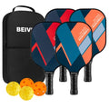 Pickleball Paddles, USAPA Fiberglass Pickleball Paddles Set of 4, Pickleball Set with 4 Pickleball Rackets, Including 4 Pickleballs & 1 Carry Bag, Pickle Ball Paddles Set for Men, Women - color: 1.Orange&Red-set of 4