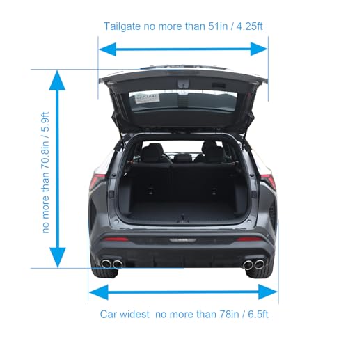 SUV Tent Car Awning, UPF 50++ with Portable Waterproof Storage Bag, Tear-Resistant, Large Space, Good Vision, Smooth Ventilation, Suitable for Outdoor Beach Camping Auto Canopy Shade… - color: Black