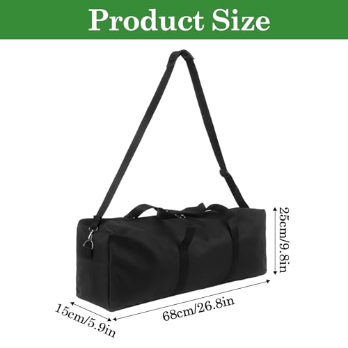 Klmnop Ladder Toss Game Set Replacement Bag - 600D Oxford Portable Carrying Case with Padded Shoulder Strap & Handle, Storage Organizer for Ladder Ball Game Sets, Foldable Travel Duffle Bag (Black)
