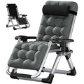 LILYPELLE Zero Gravity Chair, Premium Lawn Recliner Folding Portable Chaise Lounge with Detachable Cushion, Headrest and Cup Holder, Reclining Patio Lounger Chair,Alloy Steel - color: Noble Smoky Gray, style: Zero Gravity Chair