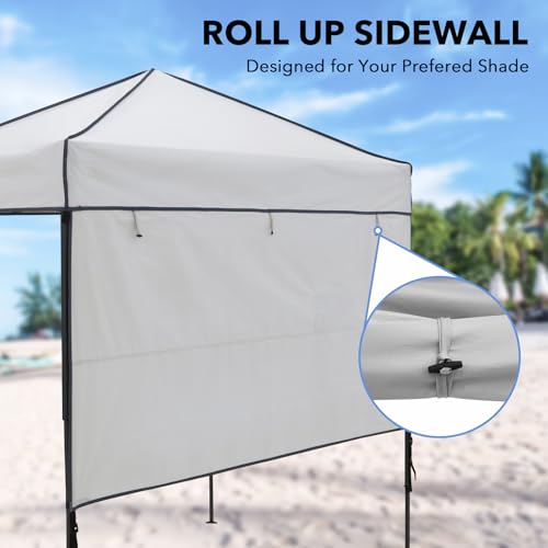 6x4 Pop Up Canopy Tent with Half Wall Panel, Instant Portable Beach Canopy, Outdoor Tent with Carry Bag for Camping, Sports, Tailgating, Events, Gray - color: Gray, size: With Half Wall