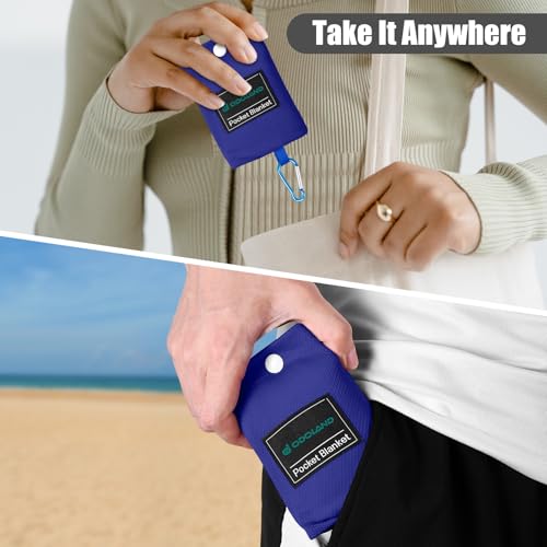 Odoland Beach Blanket Picnic Blanket, 43" x 63" SandProof Waterproof Outdoor Pocket Blanket with Portable Bag, Foldable Lightweight Sand Free Quick Drying Beach Mat for Hiking Camping Travel, Blue - color: Blue, size: 43.3" x 63"(1-2 People)