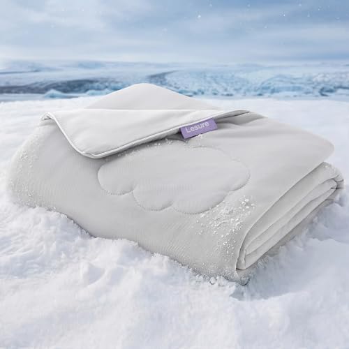 Lesure Premium Cooling Blankets for Extra Large Dogs - Washable Dog Cooling Throw Blanket with Q-MAX>0.4，Durable Self Cooling Pet Mat for Cat, Soft Cooling Summer Blanket for Hot Weather, Grey, 50x60" - color: Light Grey, size: XL(50x60")