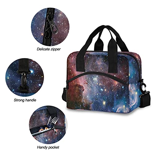 Galaxy Insulated Lunch Bag Reusable Lunch Tote Bag Cooler Bag for Women Men Adult Lunch Box with Adjustable Shoulder Strap Leakproof Lunch Bag for Work School Picnic Camping - color: Galaxy
