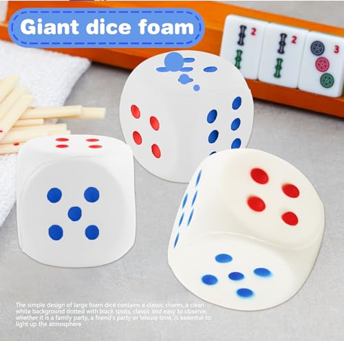 4 Pcs Jumbo Foam Dice Set 4 Inch Large Rounded Edge Playing Dice for Classroom Games Party Activities Kids Learning Math Indoor Outdoor Play (Color Style 1) - color: Color Style 1