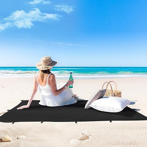 Black Waterproof Tarp Cover for Outdoor: Multi-Purpose Oxford Tarpaulin with Reinforced Webbing Loops for Garden Shed Patio Camping Pool Roof Tent - Durable and Tear Resistant (6ftx10ft) - size: 6x10ft