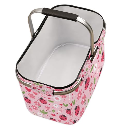 Picnic Baskets Shoping Basket Collapsible Portable Picnic Basket - color: Ladybird(style 1)