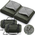 Tranqun 2 Large Outdoor Blanket 78'' x 55'' Quilted Windproof Waterproof Fleece Sandproof Stadium Foldable Warm Blanket for Camping Picnic Sporting Events Cold Weather (Military Green) - color: Military Green