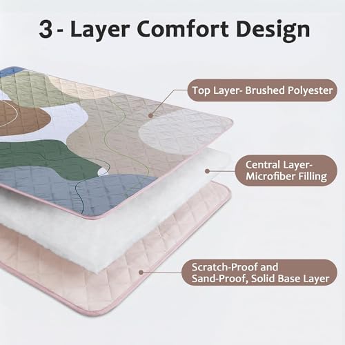 Exclusivo Mezcla Extra Large Waterproof Picnic Blankets 3 Layer, Sandproof and Foldable Outdoor Blanket for Beach Camping, Park and Travel - color: Abstract Brown