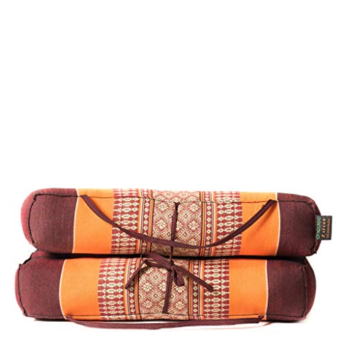 Zafuko Foldable Cushion - Organic Kapok Filling, use Folded and Unfolded for Meditation, Soft Yoga Prop, Portable Cushion