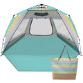 Beach Tent Sun Shelter for 4-6 Person - Pop Up Beach Tent UPF 50＋ UV Protection, Lightweight and Easy Setup Cabana, Extendable Floor with 3 Ventilating Windows, Carrying Bag