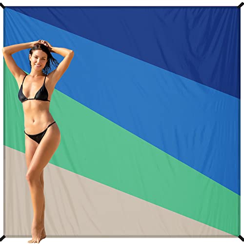 BYDOLL Beach Blanket 78''X81'' Waterproof Sandproof Suits1-4 Adults Oversized Lightweight Large Blanket Picnic Mat for Beach Sand Free Travel Camping Hiking Picnic - color: 4 Slicing, size: 78"x81"
