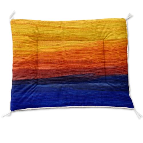 Nttopship Dog Cat Bed Mat Ultra Soft Fluffy Pet Bed Washable Fashion Dog Crate Beds Comfy Comfy Pet Sleeping Pad Suitable for Pet Raised Bed(30"x26",Setting Sun) - color: Setting Sun, size: Medium
