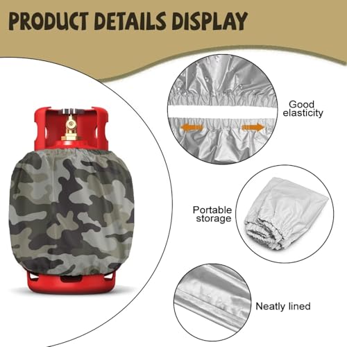 Camo Propane Tank Cover Fits Standard 20 lb Tank Cylinde Travel Trailer Propane Covers with Elastic Slip in Gas Cover Water & Wear-Resistant for Outdoor and Indoor Use - color: Camo